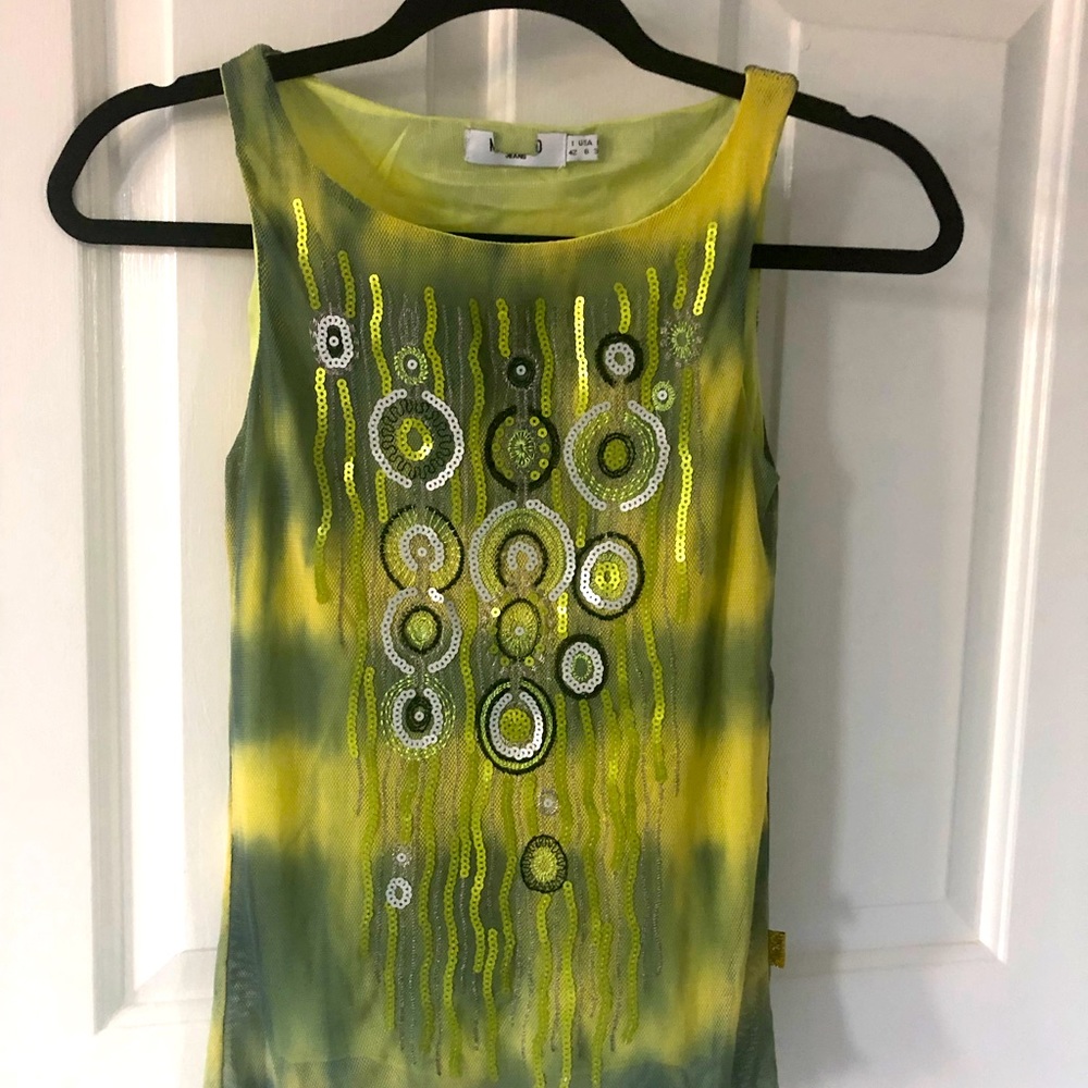Elegant Silk Linen sequins Top